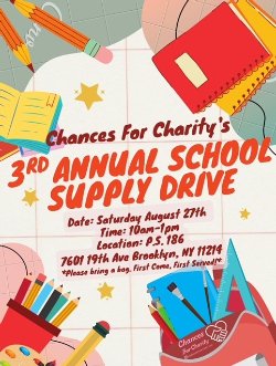 school supply drive flyer